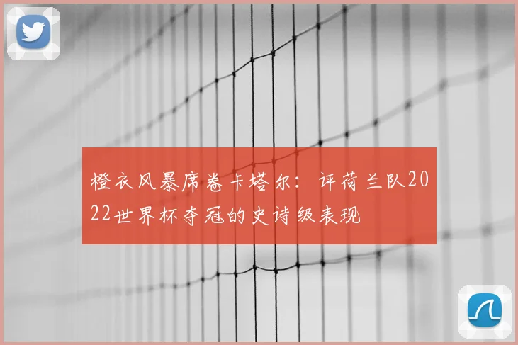 橙衣风暴席卷卡塔尔：评荷兰队2022世界杯夺冠的史诗级表现